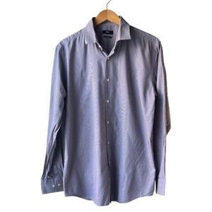 Hugo Boss Lavender Houndstooth Pattern Slim Fit Dress Shirt
